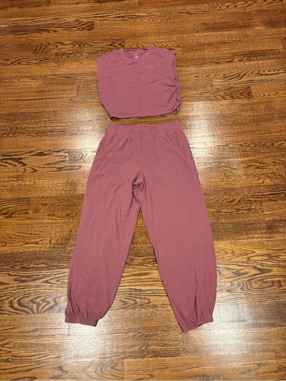 2 piece Pink Matching Jogger Set (tank and pants)